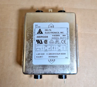 Delta Electronics 20DRGG5 Power Line EMI Filter, 2-Stage, 115/250VAC (New NB)_ - Image 1 of 4