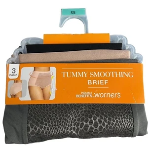 3 Pack Tummy Smoothing Brief Small Size 5 Blissful Benefits by Warner Women NEW - Picture 1 of 2