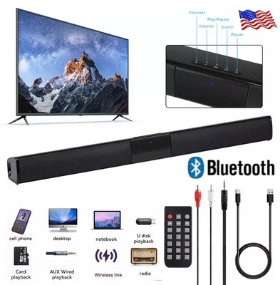 Surround Sound Bar 4 Altoparlanti Sistema Wireless Subwoofer TV Home Theater con Telecomando - Immagine 1 di 4