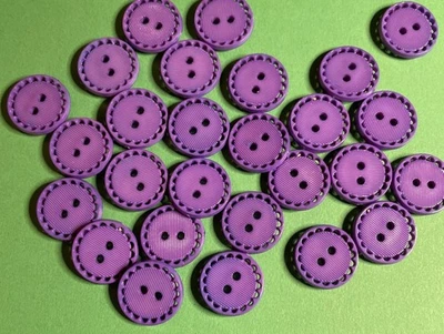 (25) NUEVO SIN USAR LLANTA CALADA 5/8" PLÁSTICO MORADO BOTONES 2 AGUJEROS-H507 Foto 1 de 2