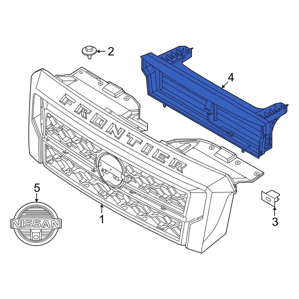 For Nissan Frontier 2022-2026 Nissan 623309BU0B Front Radiator Shutter Assembly Foto 1 de 1