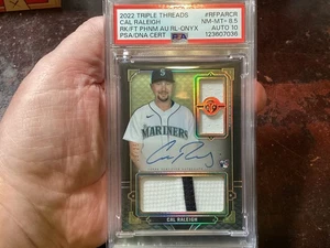 Cal Raleigh 2022 Triple Threads 13/25 RC FU Phenoms Auto Relics ONYX PSA 10/8.5 - Imagen 1 de 11