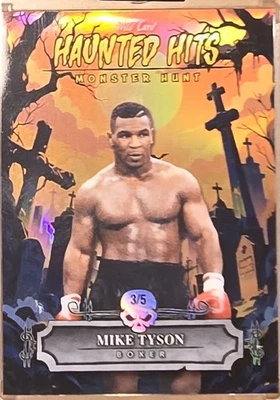 MIKE TYSON ORANGE REFRACTOR CARD #3/5 - 2025 WILD CARD HAUNTED HITS - Image 1 of 2