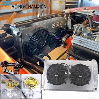 3 Row Radiator+Fan+Relay For 1978-1988 GMC Monte Carlo El Camino Regal Camaro Foto 1 de 4