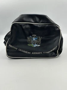Vintage British overseas airways corporation vinyl night navy blue Tasche 60er - Bild 1 von 7