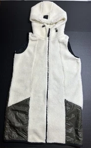 Bogner Fire + Ice Women's White Fleece Hooded Vest Size Large Outdoor Casual - Picture 1 of 8