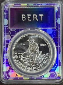 1984 LiBERTy 1 oz The American Prospector Ag Engelhard PCGS MS68 - Picture 1 of 2