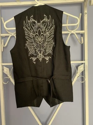 Оригинальный вышитый черный жилет Mestizos мужской ковбойский вестерн готический 12 Sm - Изображение 1 из 4