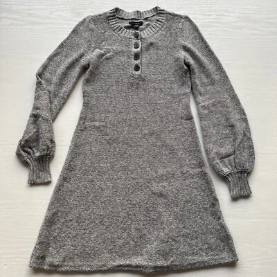 American Eagle Henley Long Sleeve Sweater Dress Womens XSmall Gray New - Image 1 of 4