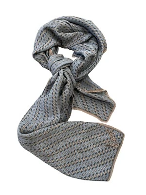 Vintage Kenzo 100% Silk Scarf Brown Geometric On Gray Made In Japan Square 35” - Image 1 of 4