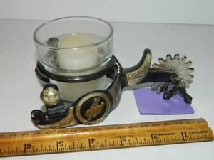 Cowboy Spurs with Jingle Bobs Candle Holder Western Folk Art Lot B - Picture 1 of 5