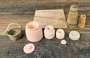 Dollhouse Miniature Pink Kitchen Canisters and Extras - Picture 1 of 8