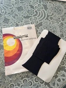 Beauty Mist Vtg White Pantyhose Stockings Size A Off Black Day Sheer - Picture 1 of 4