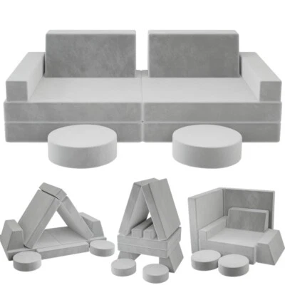 Sofá modular para niños de 10 piezas sofá para sala de juegos, sofá interior para niños pequeños Foto 1 de 4