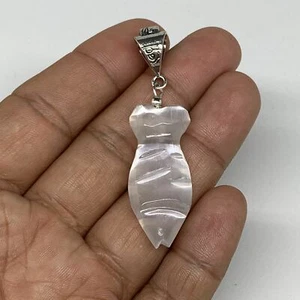 1pc, 5-7g, 1.4" Handmade Selenite Pendant Fish Shape Polished from Morocco, - Picture 1 of 11