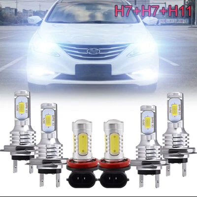 For Hyundai Sonata 2011 2012 2013 2014 LED Headlight Bulbs + Fog Lamp Combo Kit - Image 1 of 4