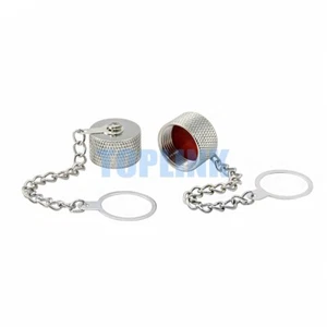10 Sets Protective Cover Dust Cap For N Female Jack RF Connector With Ring Chain - Picture 1 of 3