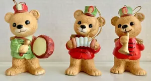 Juego de 3 bandas de oso de Navidad vintage HOMCO estampadas 5553 - Imagen 1 de 10
