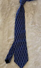 LANVIN PARIS made in France Shingle Print Silk Power Tie In Blue $195