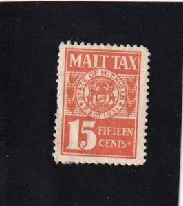 US: Michigan: Malt Tax Stamp, SRS #MA20a, Used (45886) - Picture 1 of 1