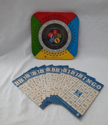 Vintage Tin Bingo Game Spinner  & 11 Bingo Cards by Pressman Toy Corp. Made USA - Image 1 of 4