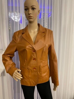 Lederjacke Leder Jacke Blazer Gr. 38 cognac von Heine *wie neu* - Bild 1 von 4