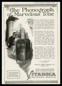 1919 Vitanola Phonograph Original Magazine Ad - Picture 1 of 3