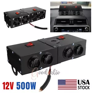 4Holes Portable Electric Car Heater Fast Heating Fan Winter Summer Dual-use 500W - Picture 1 of 17