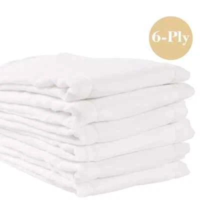 Pañales de tela preplegados de algodón - 100 % algodón premium sin blanquear, 6 capas bebé era... Foto 1 de 4