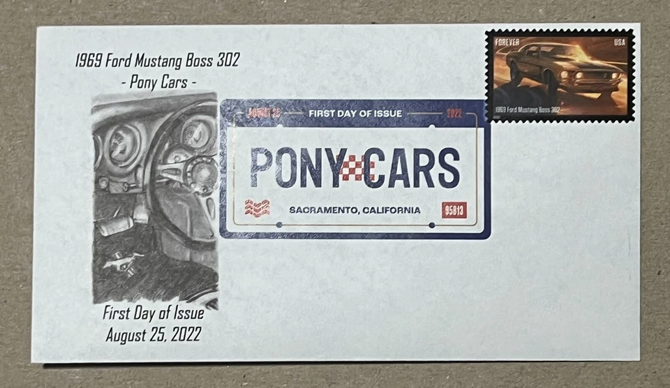 2022 Pony Cars - 1969 Mustang W/DCP First Day Of Issue - Image 1 of 1