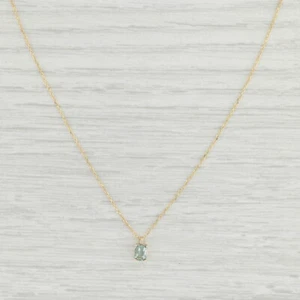 Nuevo 0.33ct Verde Alejandrita Collar con Colgante 14k Oro Amarillo 16" Cadena - Imagen 1 de 7