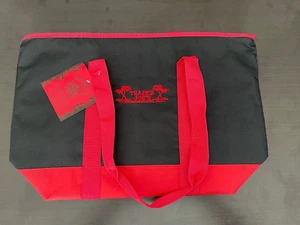 Trader Joe's Insulated Tote Bag Market Shopper NEW NWT RED BLACK Large -Limited! - Picture 1 of 2