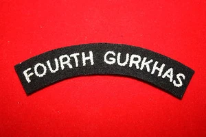 BRITISH ARMY 4TH FOURTH GURKHA RIFLES CLOTH SHOULDER TITLE NEPAL #2 - Picture 1 of 1