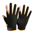 1Pair Anti-Slip Breathable Fishing Gloves Two Finger Cut Durable Outdoor Sp-E ny