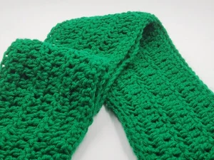 Scarf Neck Crochet Women's Men's Solid Dark Green 5" x 93" Handmade NEW - Picture 1 of 4
