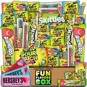Sour Candy Box Valentines Day Hershey Bar, Variety Pack Snack Care Package 30 Ct - Picture 1 of 7