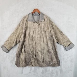 Mycra Pac One Jacket Women 2X Metallic Sand Crinkle Packable Raincoat w/ Bag New - Picture 1 of 12