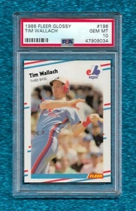 1988 FLEER GLOSSY #198 TIM WALLACH PSA 10 GEM MINT POP 2 EXPOS - Picture 1 of 1
