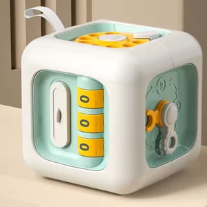 6 in 1 Montessori Educational Cube Sensory Busy Board Kids Practice Skills - Picture 1 of 7