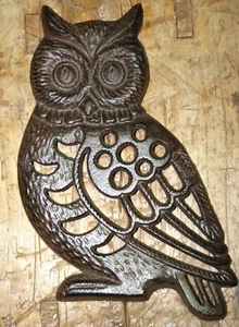 HUGE Cast Iron Antique Style OWL Stepping Stone Garden Step Pond Pool Hoot Owl - Picture 1 of 1