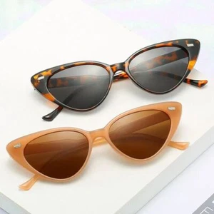 Triangle Sun Glasses -Retro Cat Eye Style Sunglasses Small Frame Glasses Fashion - Picture 1 of 19