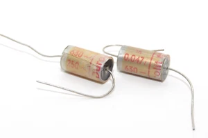Coppia di condensatori carta Wima Durolit vintage 0,047 MFD / 630 V per amplificatori tubolari, NOS - Foto 1 di 5