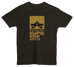 Rome Logo Tee Shirt, Short Sleeve T-Shirt, Men's Medium, Black New - Picture 1 of 1