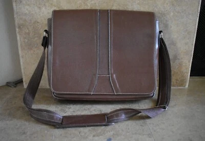 Bolso de Cuero Vintage Portátil Mensajero Genuino Hombre Maletín Cartera Bolso Marrón Foto 1 de 4