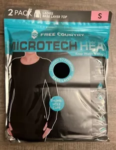2-PACK Free Country Womens Black Microtech Heat Base Layer Top Shirt NWT $60 S - Picture 1 of 4
