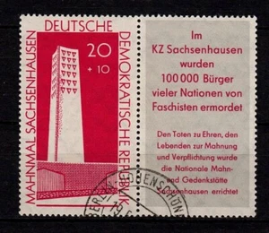 101998/ DDR 1960 – Mi 783 – Zierfeld rechts – Mahnmal Sachsenhausen – gestempelt - Bild 1 von 1