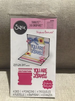 Juego de troqueles Sizzix Thinlits 4PK - You Are Loved 3-D Drop-ins 661850 Barnard ¡Nuevo! Foto 1 de 4