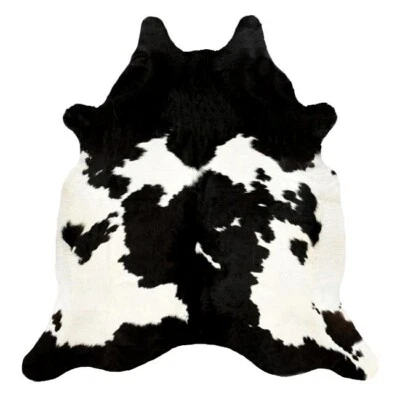 Genuine BLACK & WHITE Cowhide Rug natural hair 6X6 Feet Cowhides Cow Hide skin - Image 1 of 3