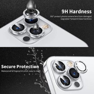 For iPhone 13 12 Pro Max Tempered Glass Camera Len Protector Bling Diamond Cover - Picture 1 of 15
