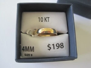 KEEPSAKE 10k RING Unisex 4mm 10k Yellow Gold Plain Wedding Band Size 9 NWB - Picture 1 of 7